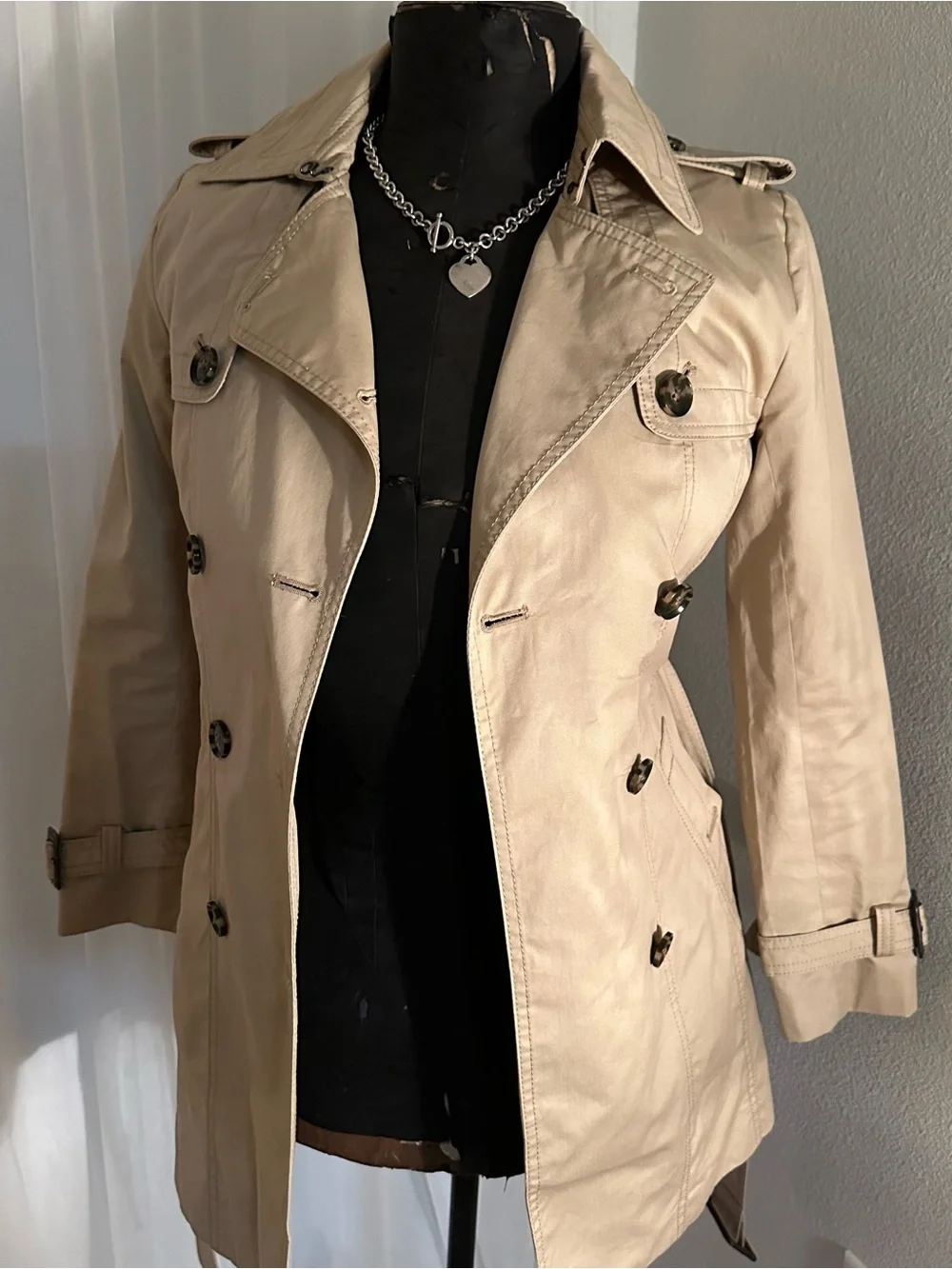 Banana Republic Tan Double-Breasted Trench Coat